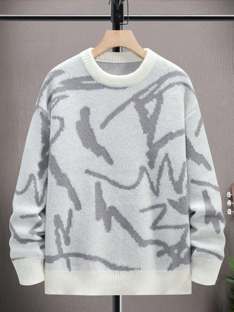 Trendy Tron Hypemode Men Graphic Pattern Drop Shoulder Sweater