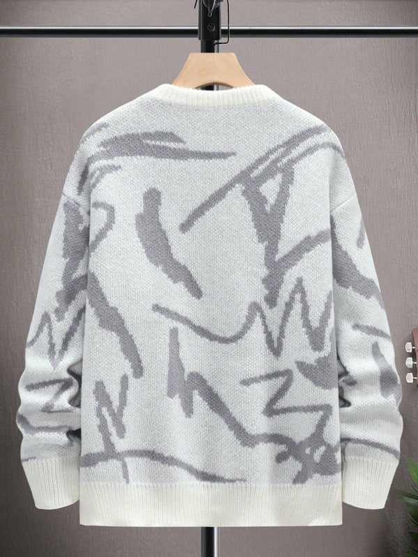 Trendy Tron Hypemode Men Graphic Pattern Drop Shoulder Sweater