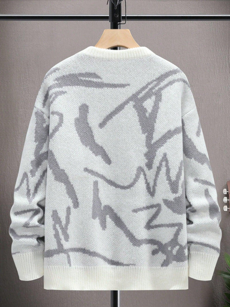 Trendy Tron Hypemode Men Graphic Pattern Drop Shoulder Sweater