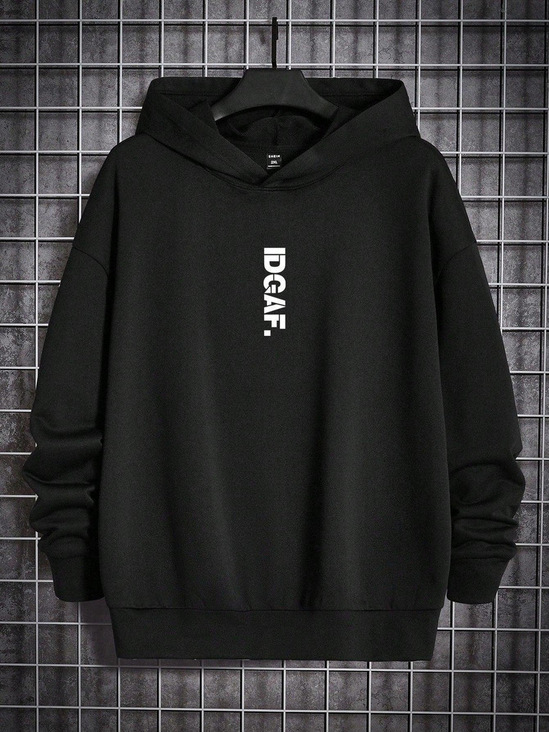 Trendy Tron Hypemode Oversized Black Knitted Men's Hooded Sweatshirt