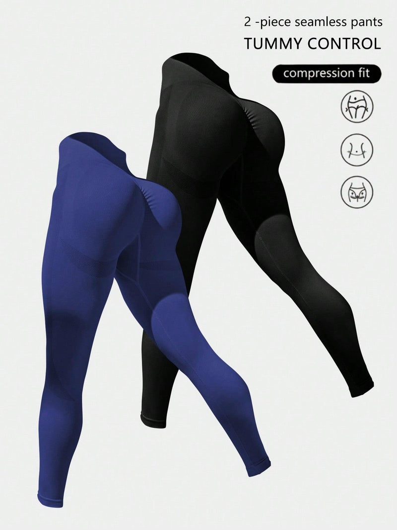 Trendy Tron Sport Seamluxe Seamless Sports Leggings – High-Waisted Wide Waistband for Maximum Comfort and Support