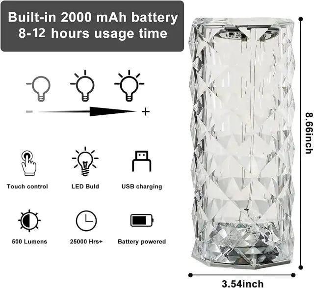 Diamond Crystal Touch Night Light - TRENDY TRON